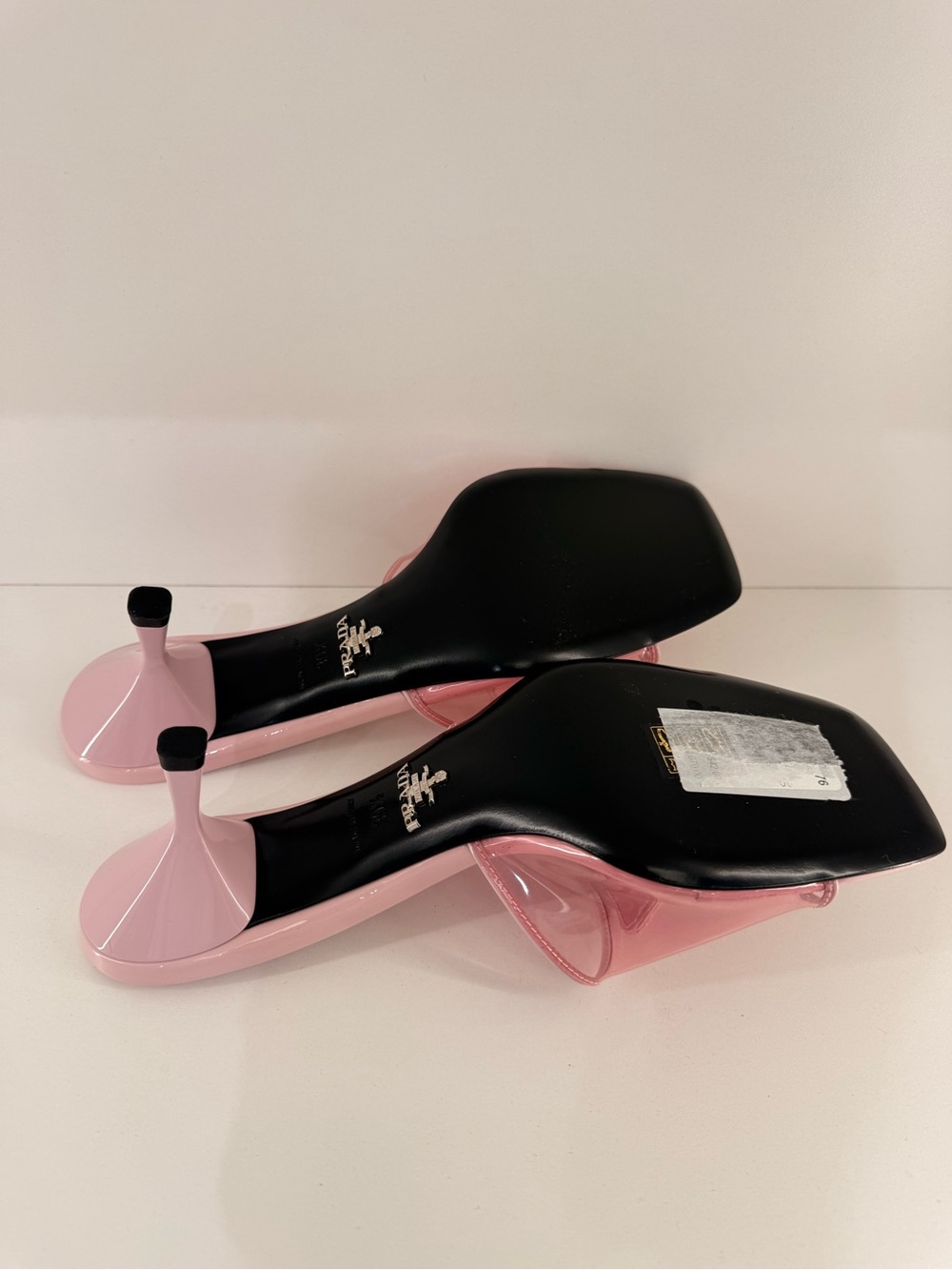 Prada Pink Patent Slide Mules with Triangle Logo - Picture 3 of 8